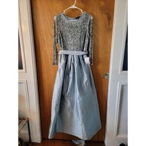 NWT Pissaro Nights Beaded Illusion Taffeta Cocktail Dress Pisarro Nights Sz 6